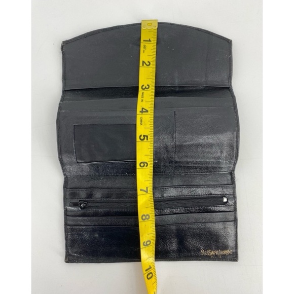 Yves Saint Laurent Vintage Black Crinkle Leather Wallet - Picture 10 of 11